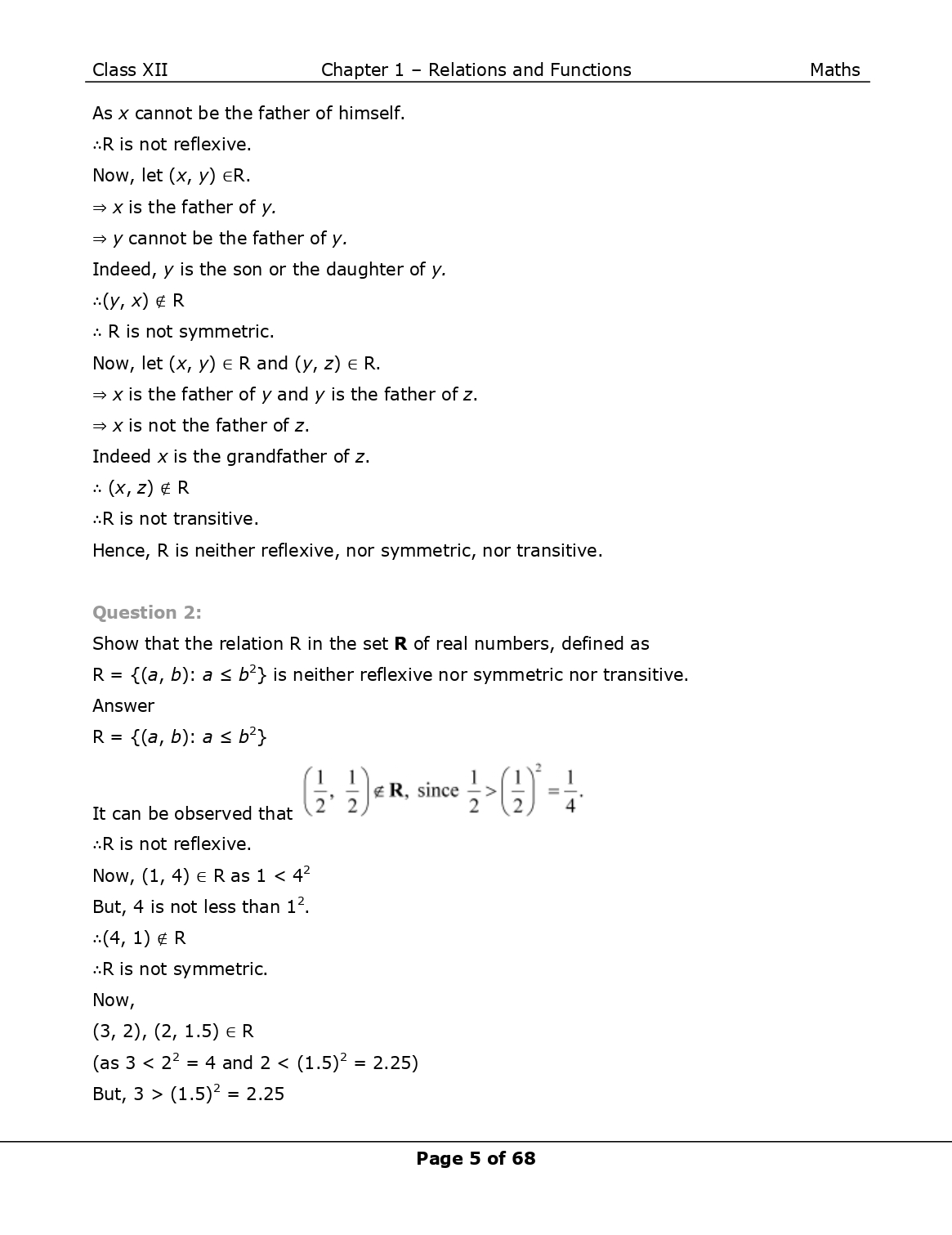 NCERT Class 12 Maths Chapter 1 Relations and Functions Solutions Page 5
