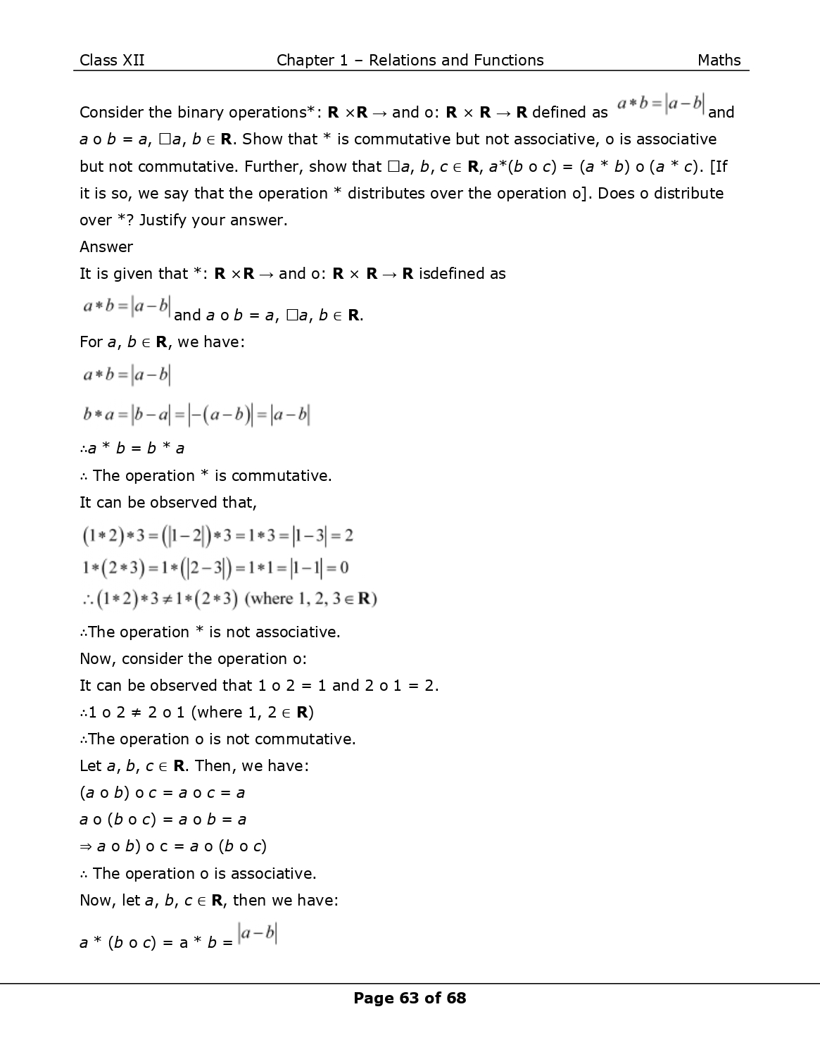 NCERT Class 12 Maths Chapter 1 Relations and Functions Solutions Page 63